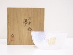 JAPANESE GLASS BOWL BY AKIRA ICHIYA / GOLD PAINTING 